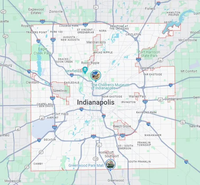 A map of Indianapolis